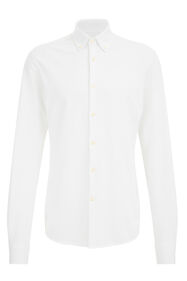 Herren-Slim-Fit-Hemd aus Piqué-Jersey, Weiß