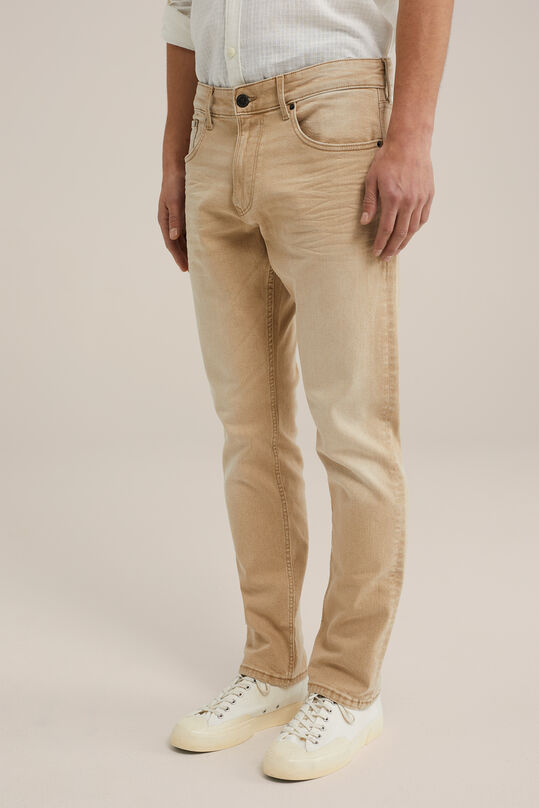 Herren-Regular-Fit-Jeans mit Comfort-Stretch, Beige
