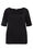 T-shirt de tissu côtelé femme - Curve, Noir