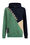 Jungen-Kapuzensweatshirt mit Colourblocking und Aufdruck, Grün
