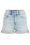 Damen-Jeansshorts mit hoher Taille und Stretch, Eisblau