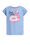 Mädchen-T-Shirt mit Aufdruck, Graublau