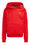 Mädchen-Kapuzensweatshirt mit Streifenbesatz, Rot