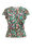Damenshirt in Plissee-Optik mit Muster, Olivgrün