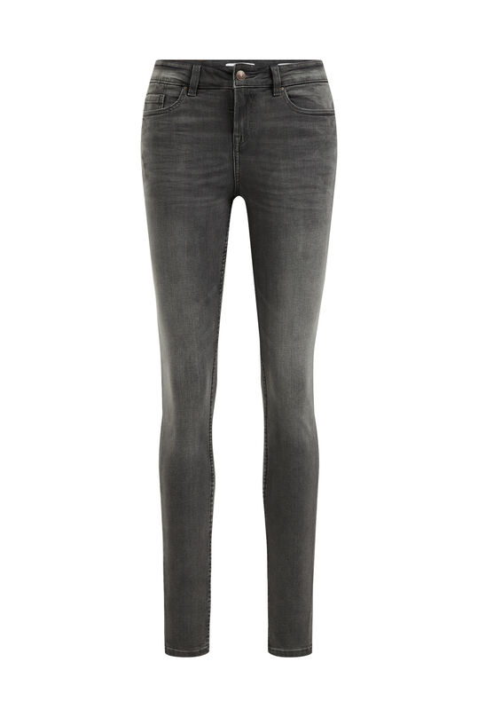 Damen-Superskinny-Jeans mit normaler Bundhöhe und Super-Stretch, Grau