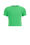 T-shirt cropped de tissu côtelé fille, Vert vif